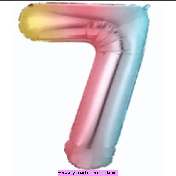 7 Rakam Renkli Folyo Balon